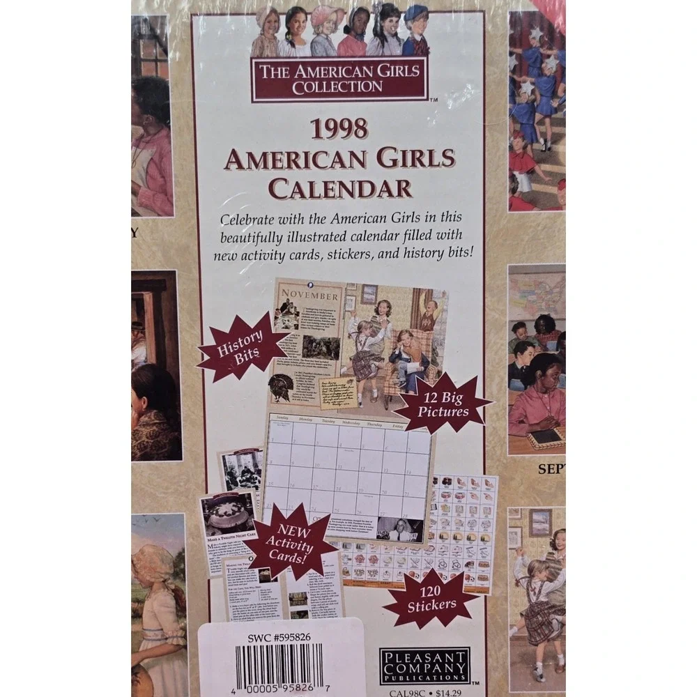 SEALED 1998 American Girl Calendar Felicity w/ 6 Posters Stickers Cards NEW HTF